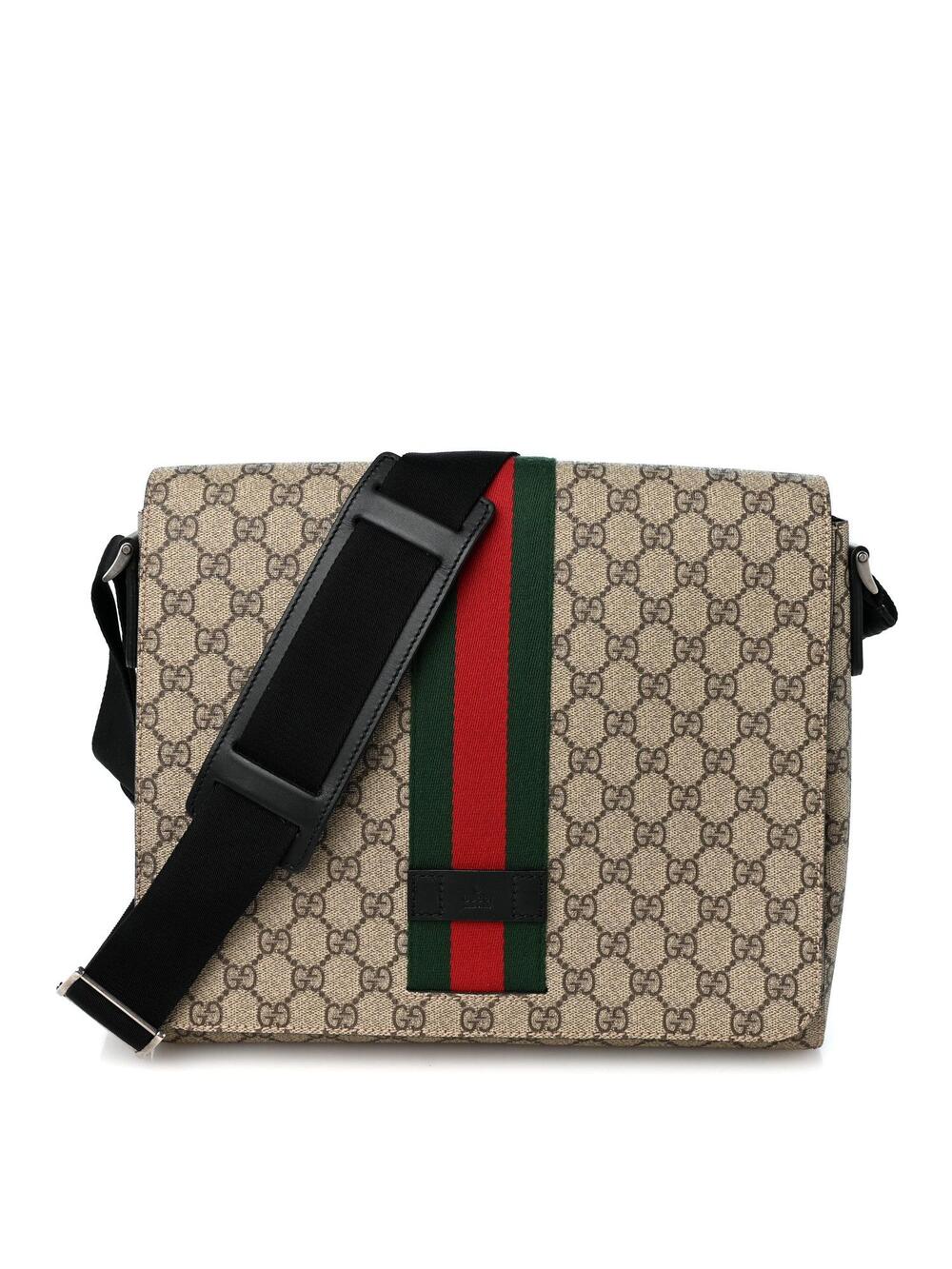 Gucci Gg Supreme Web Flap Messenger Bag #352826G99B